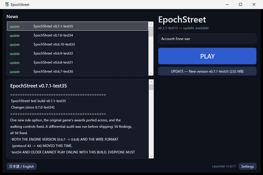 The launcher — news and PLAY